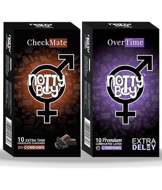 NottyBoy Extra Delay and Chocolate Flavoured Condoms - 20 Units