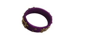 Purple Silk Thread Bangles with Kundan Embellishments (Pair)