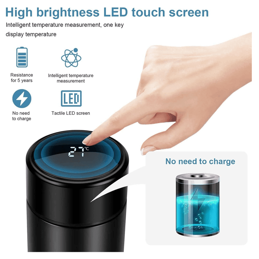 Smart Vacuum Insulated Water Bottle – LED Temperature Display 500ml view 3