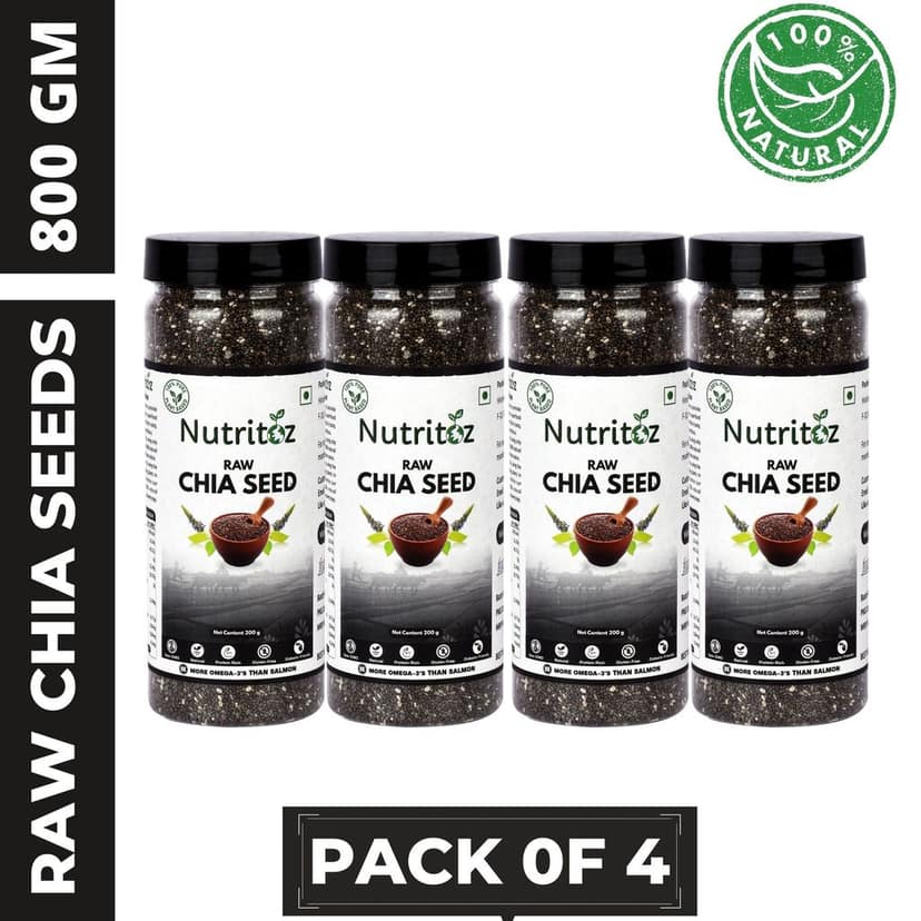 Nutritoz Natural Raw Chia Seeds For Weight Loss With Omega 3, Fiber, Calcium And Zinc view 8
