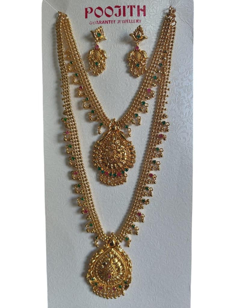 **Traditional Indian Gold Plated Lakshmi Pendant Necklace Set with Earrings for Women view 4
