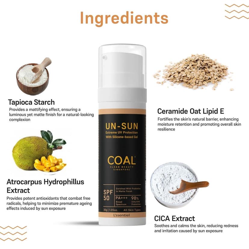 COAL Clean Beauty Un-Sun SPF 50 PA+++ Sunscreen with Probiotics | UVA/UVB, Anti-Ageing, Blue Light Protection & Water Resistant | Men & Women | All Skin types | 30g view 2