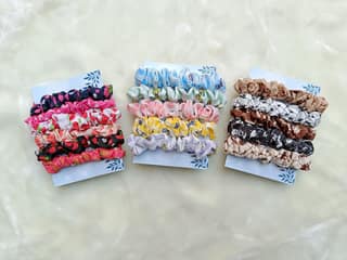 Starvis Soft Luxury Skinny cloth Scrunchies for women girls, Scrunchies for wrist | PACK OF 10 | Cloth Pastel colors,Hair Ties combo, Anti-Hair-Breakage, Hair Scrunchie Set for Girls, Women, Mom, Sister Starvis Soft Luxury Skinny cloth Scrunchies for wom