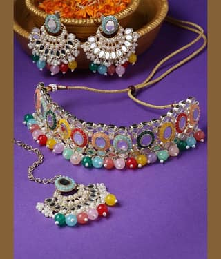 Sukkhi Multi Color Alloy Necklace Set ( Pack of 1 )