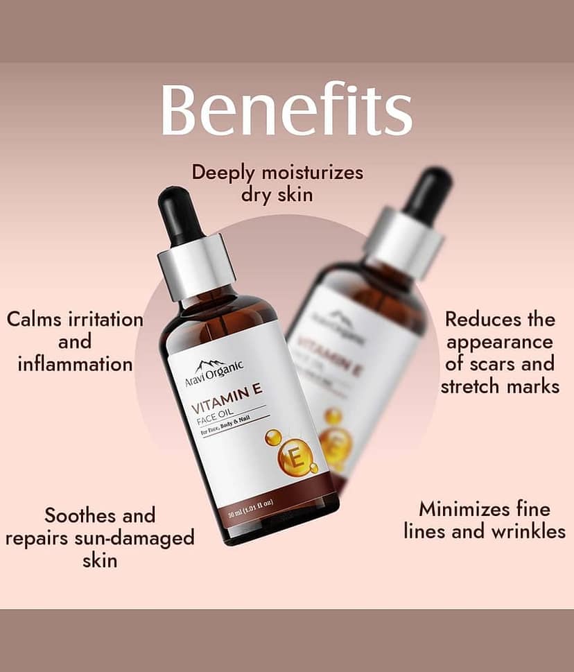Aravi Organic Vitamin E Oil For Face-Best Oil For Face & Body ,Nourish & Repair Damaged Skin, 30 ml (Pack of 1) view 2