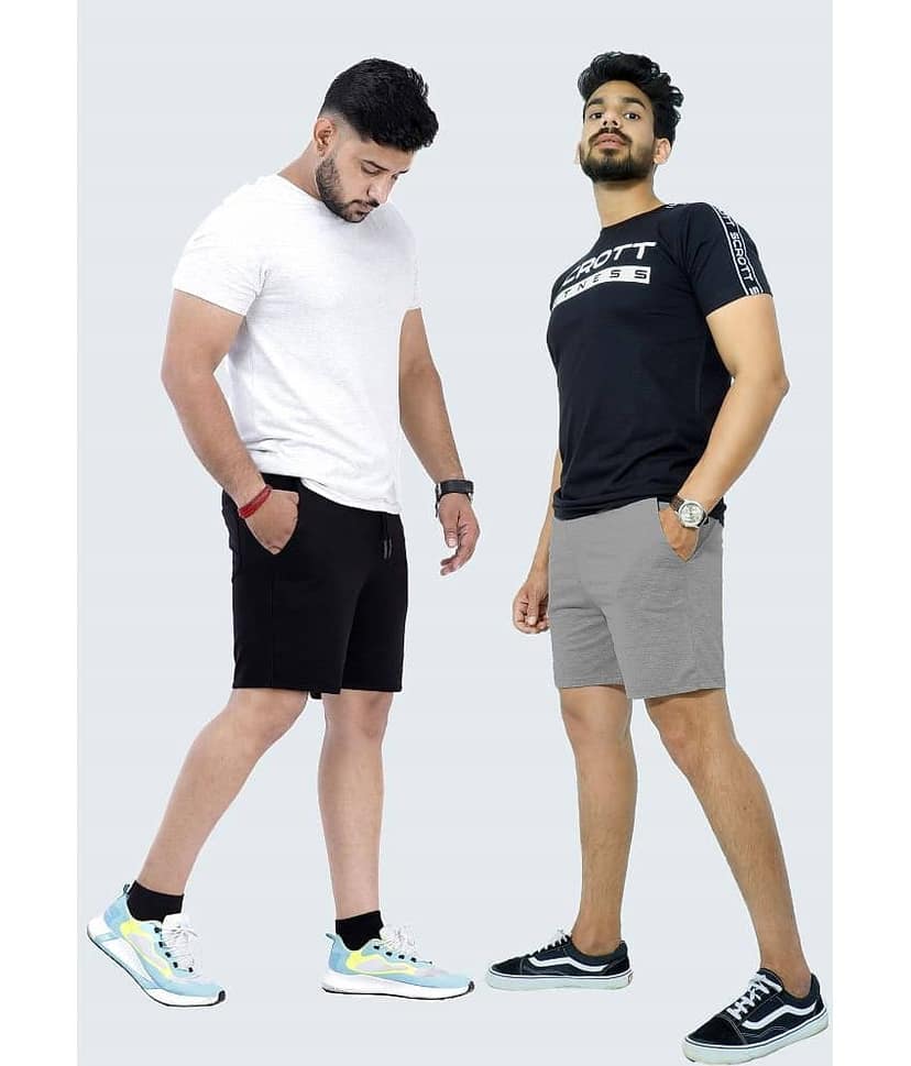 Scrott Fitness - Multicolor Cotton Blend Men's Shorts ( Pack of 2 ) view 2