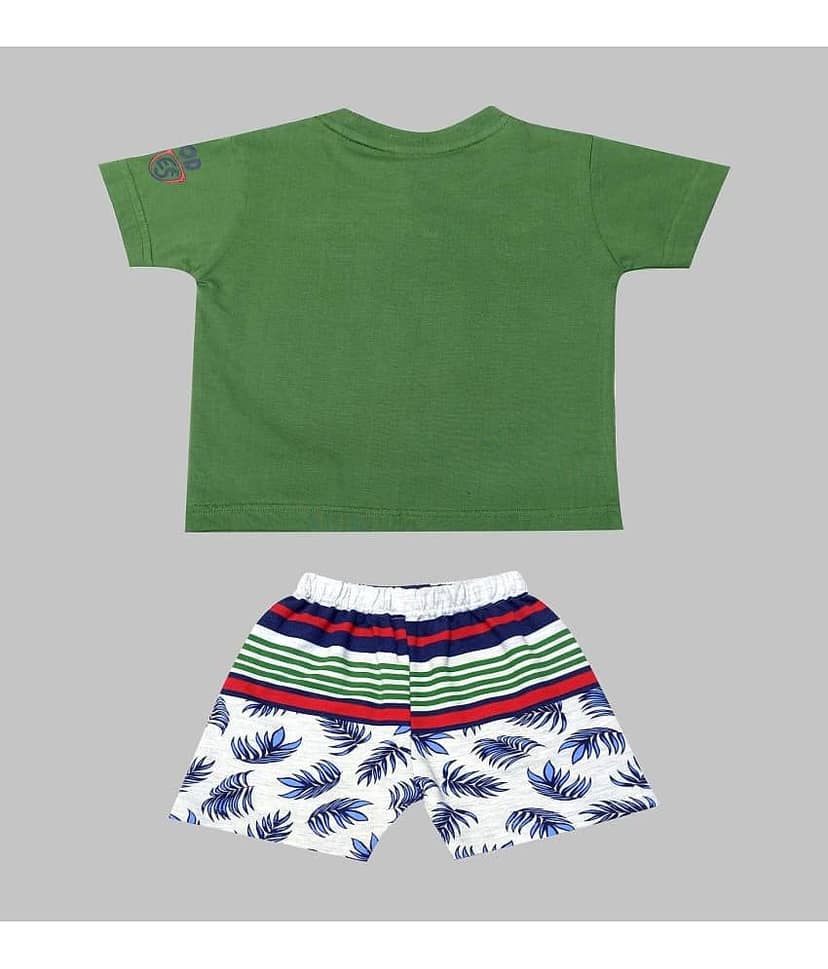 Kideon Pack of 1 Boys Cotton T-Shirt & Shorts Set ( Red ) view 2