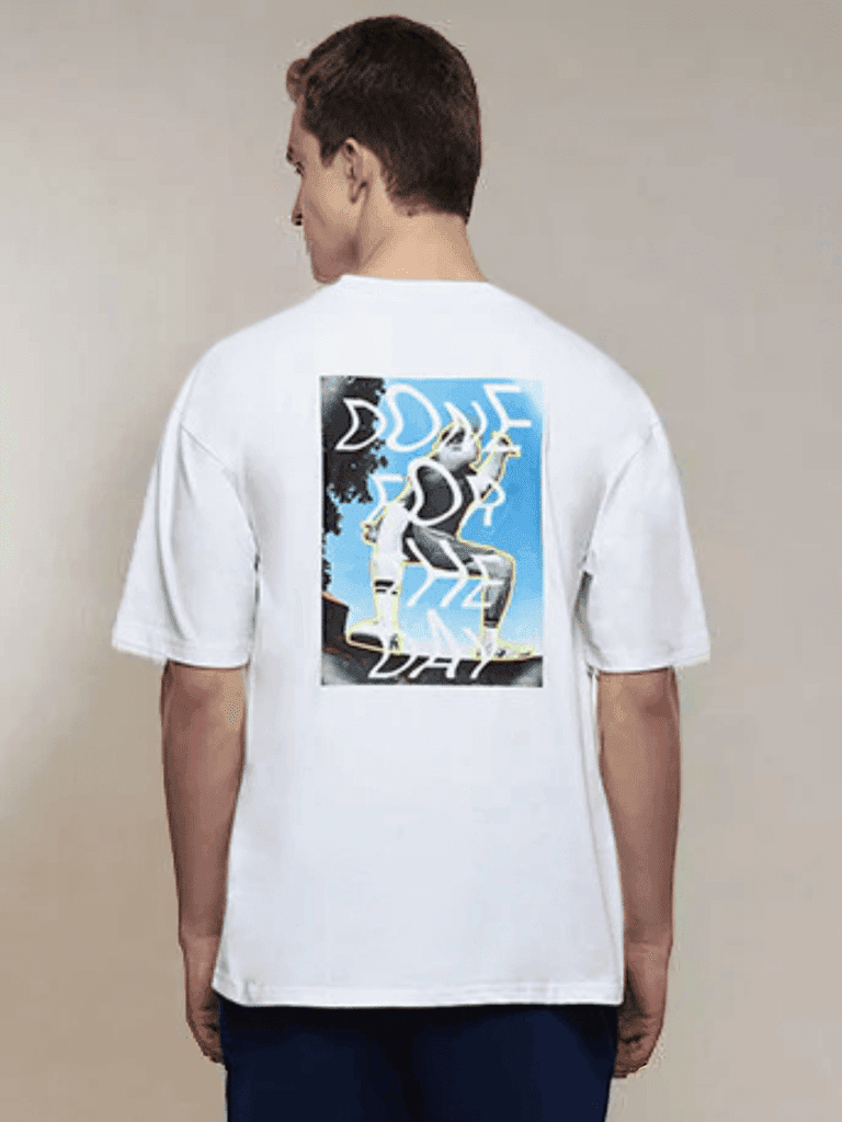 Wrap Men's White Oversized T-shirt