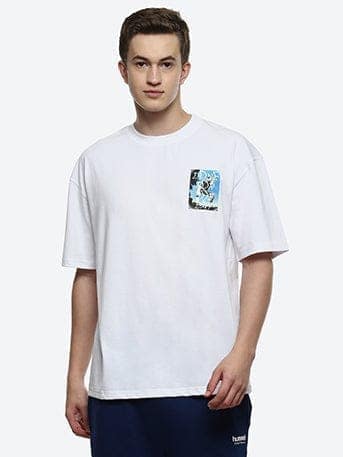 Wrap Men's White Oversized T-shirt view 2