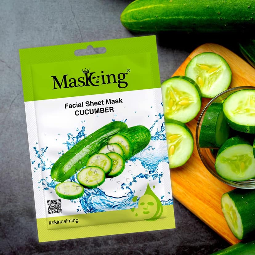 Masking Beauty Facial Sheet Mask | Natural Sheet Mask |Face sheet Mask for Women, Men Combo Pack of 10 (200ml/g) view 6