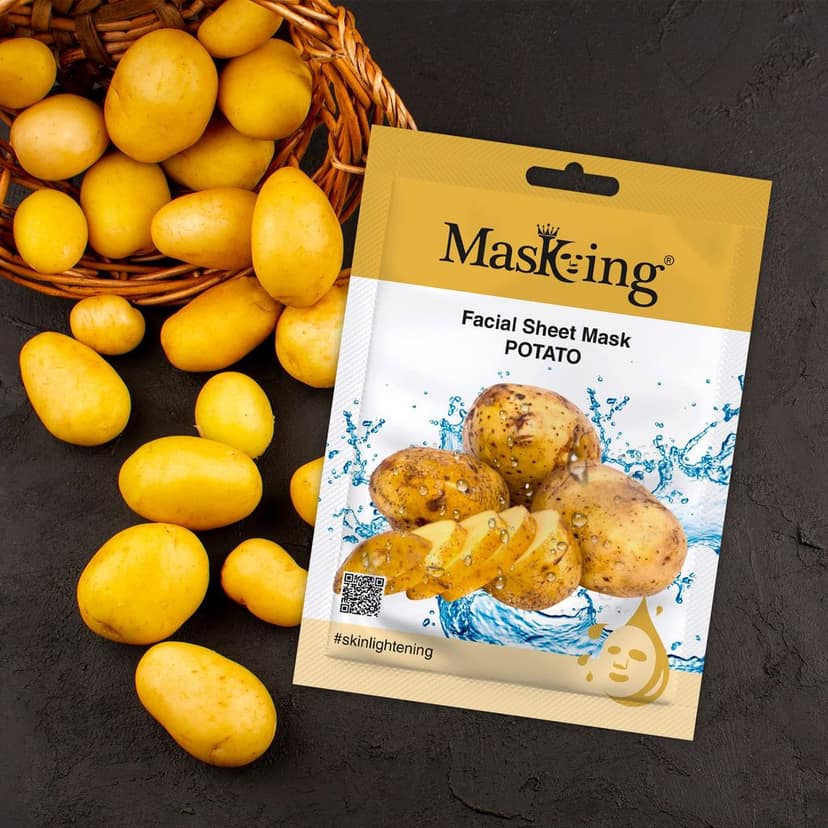 Masking Beauty Facial Sheet Mask | Natural Sheet Mask |Face sheet Mask for Women, Men Combo Pack of 10 (200ml/g) view 8