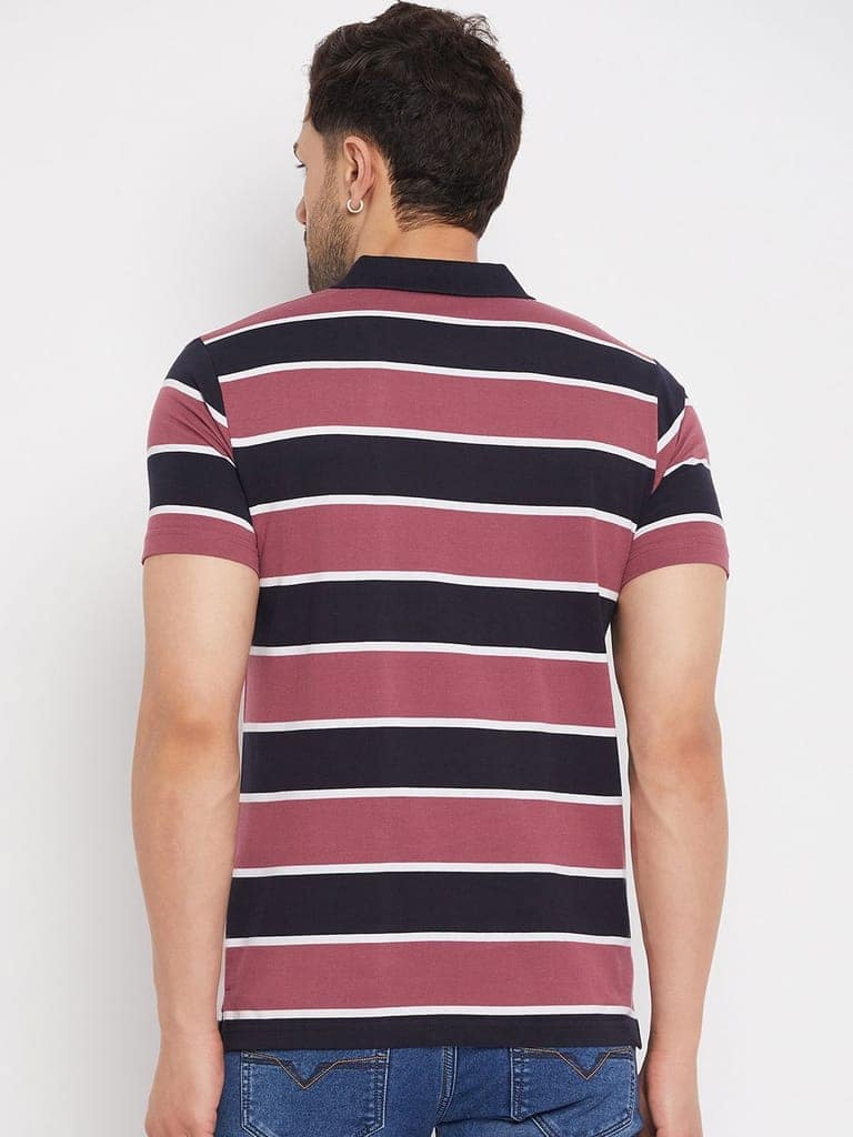 Duke Stardust Men's Half Sleeve Cotton T-shirt (MLF1117Wild Rose) view 2