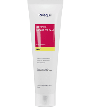 Re'equil 0.3% Retinol Night Cream Improves Skin Texture For All Skin Types 30g ( Pack of 1 )