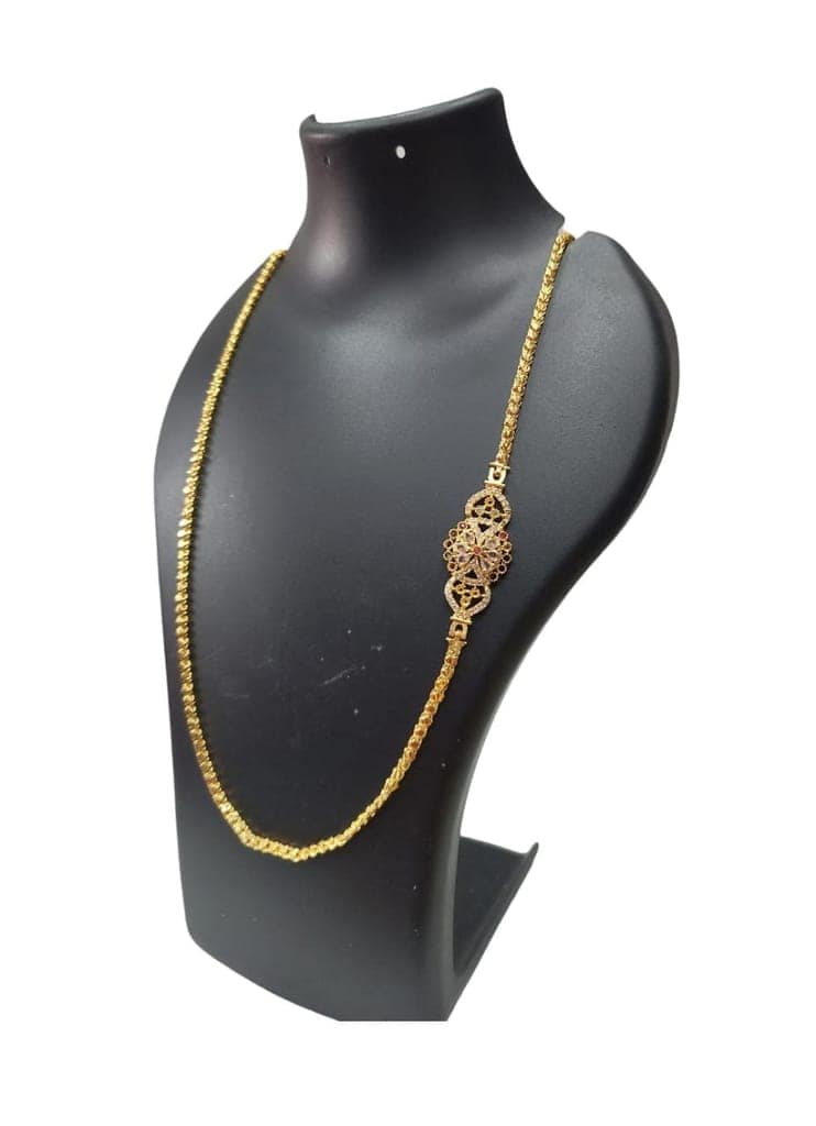 Buy Traditional Gold Plated Long Necklace Online at Best Price view 4