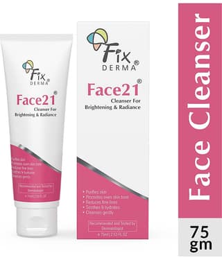 Fixderma Face21 Cleanser, Skin Brightening Cleanser for Wrinkles & Fine Lines, 75ml