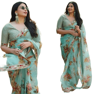 Readymade Designer Partywear sarees with stitched blouse New Ready To Wear Saree