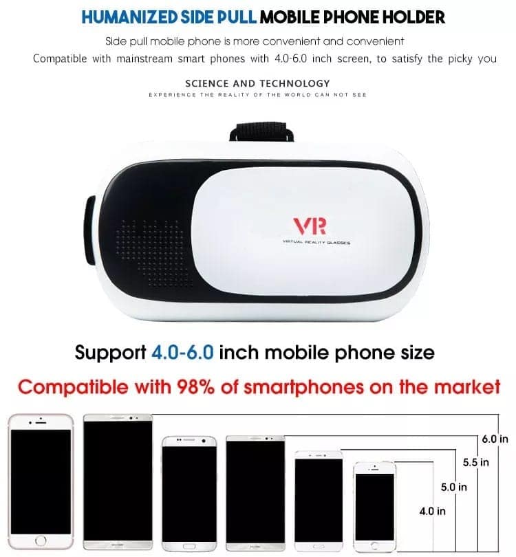AUSHA Smartphone VR Headset | 3D & 360° Virtual Reality Glasses with Adjustable Fit view 2
