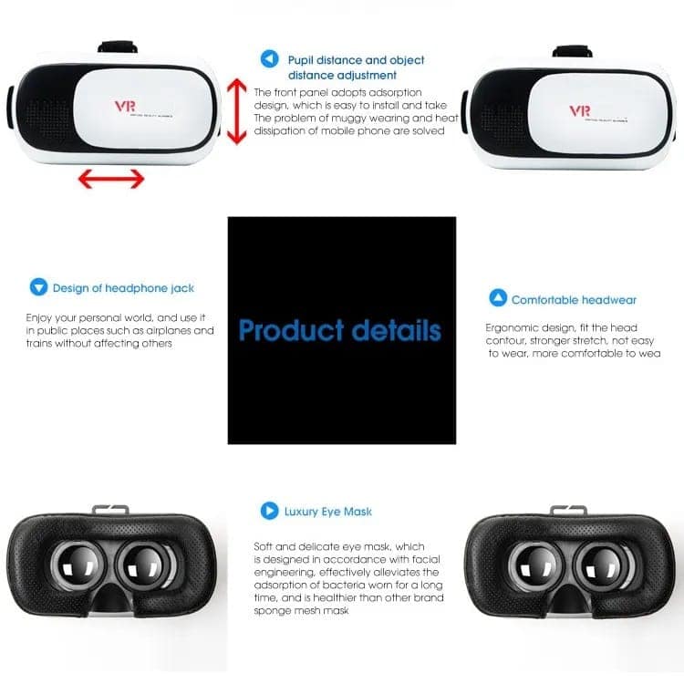 AUSHA Smartphone VR Headset | 3D & 360° Virtual Reality Glasses with Adjustable Fit view 3