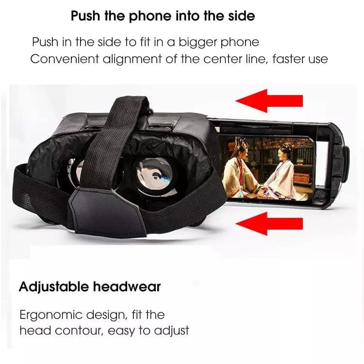 AUSHA Smartphone VR Headset | 3D & 360° Virtual Reality Glasses with Adjustable Fit view 9