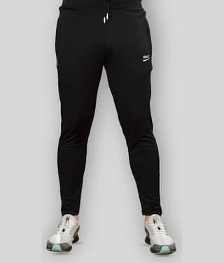 react Black Polyester Lycra Trackpants Single