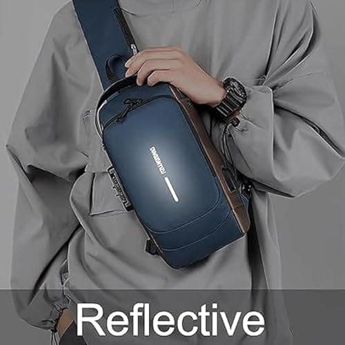 Unisex Sling Bag with USB Charging port Shoulder Backpack With Multifunctional for Travel, Hiking, Camping, Daily Out, Crossbody Chest Bags, Waterproof