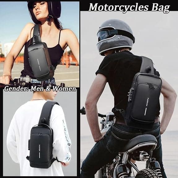 Unisex Sling Bag with USB Charging port Shoulder Backpack With Multifunctional for Travel, Hiking, Camping, Daily Out, Crossbody Chest Bags, Waterproof view 4