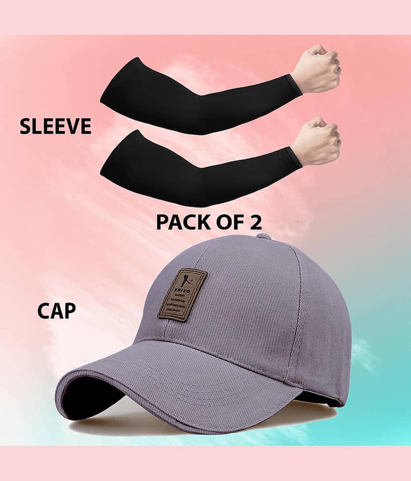 Bolax Pack of 2 Cotton Men's Cap ( Grey )