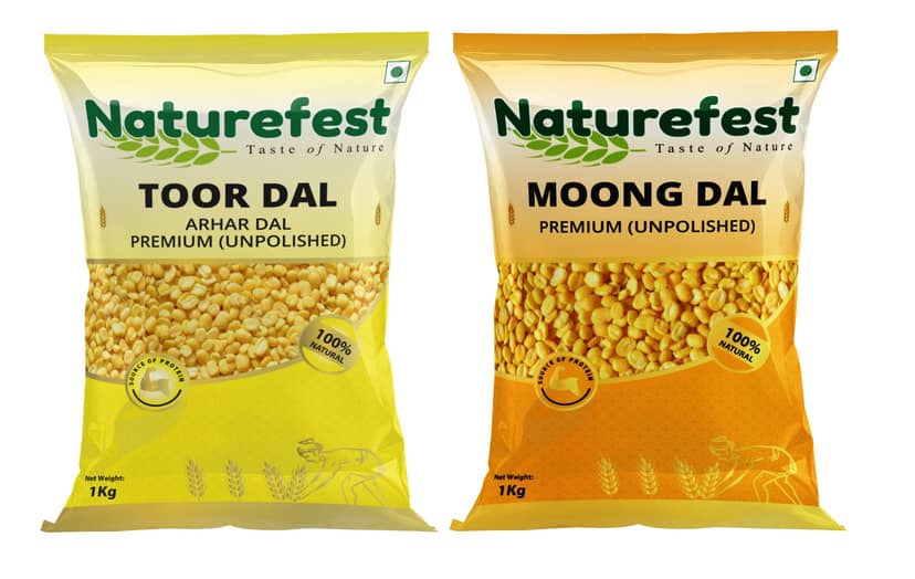 Naturefest Toor Dal 1kg + Moong Dal 1kg (Split) (Net.wt.2kg)