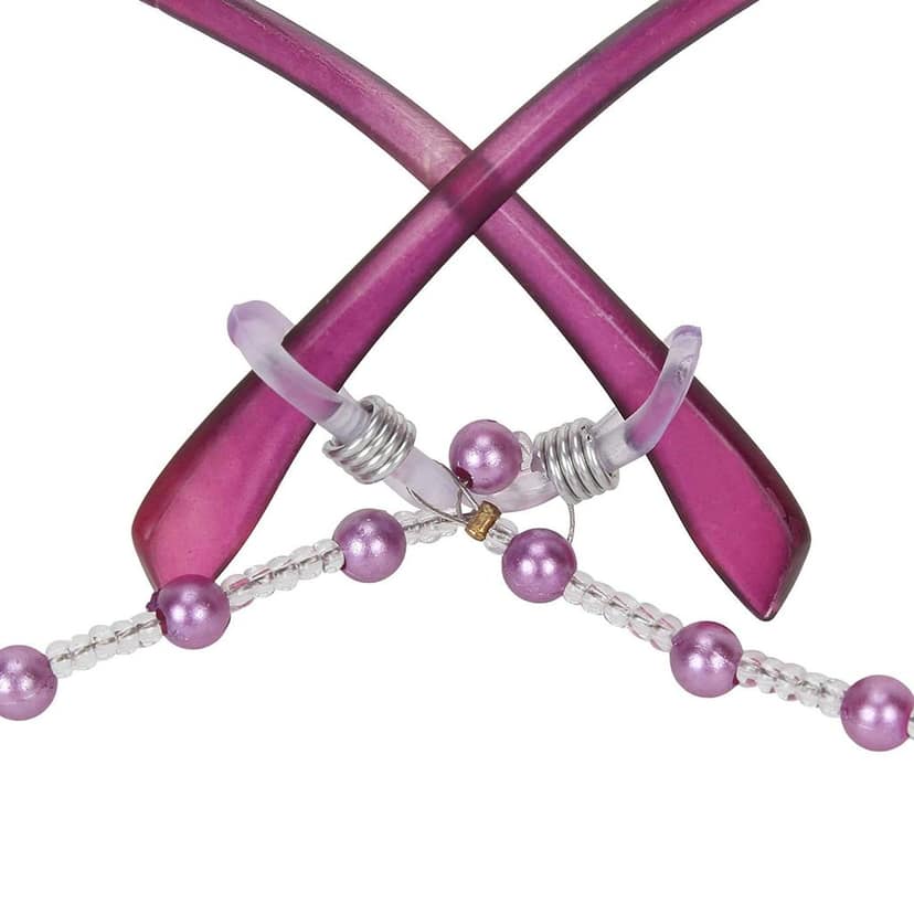 AV Fashion India - Pearls & Seed Beads Adjustable Unisex Eyeglass Chain Spectacle Cord Neck Strap String Chain Link Holder 74 cms Multi colour for Women Men and Girl Eyeglass Chain Unisex ( Purple ) view 3