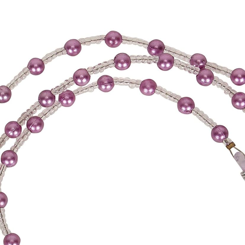 AV Fashion India - Pearls & Seed Beads Adjustable Unisex Eyeglass Chain Spectacle Cord Neck Strap String Chain Link Holder 74 cms Multi colour for Women Men and Girl Eyeglass Chain Unisex ( Purple ) view 4