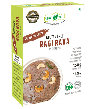 Gud2eat Ragi Rava | Gluten free | souce of calcium | tasty and delicious | 400g