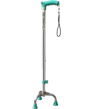 KDS SURGICAL 3 Leg C Green Dori Chrome Height Adjustable Steel Walking Sticks