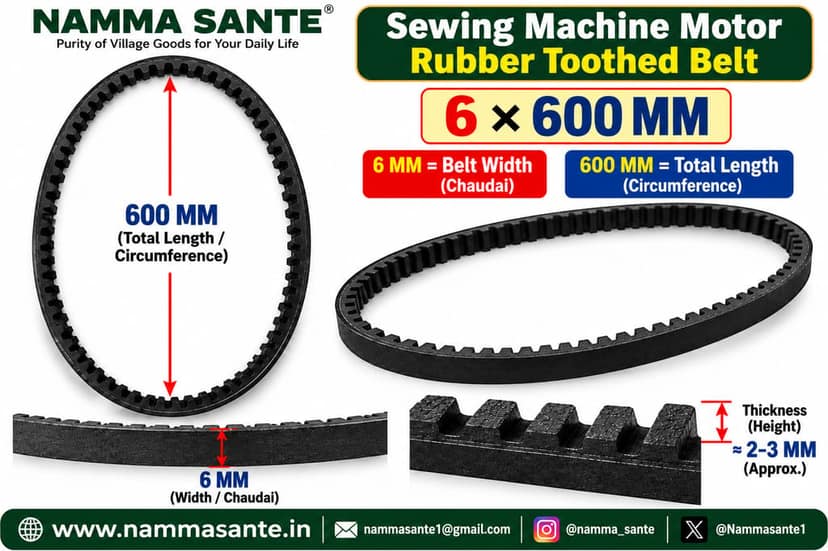 6×600mm Sewing Machine Motor Rubber Toothed Belt view 2