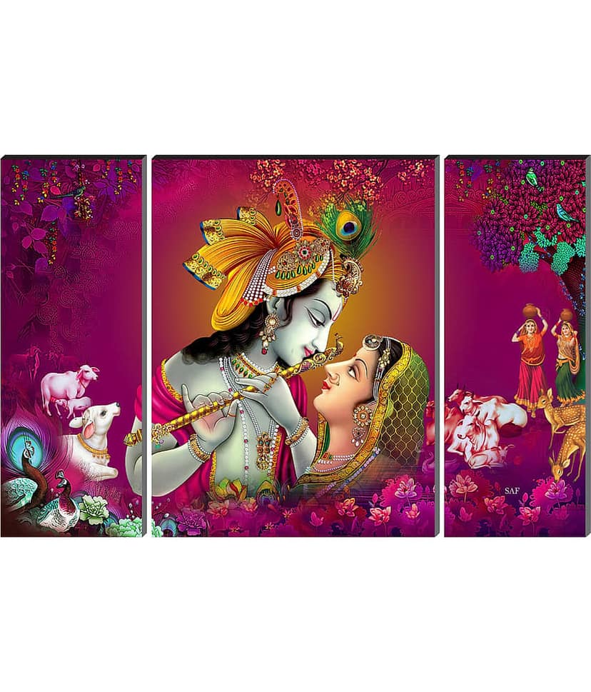 Saf Lord Radha Krishna ji Religious wall hanging MDF Painting