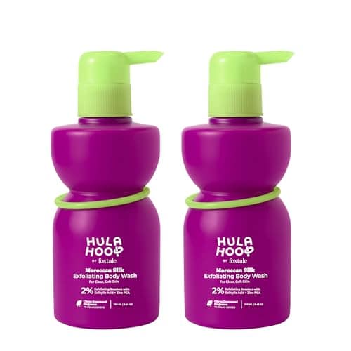 Hula Hoop Exfoliating Body Wash (2 Pcs) | 2% Salicylic Acid + Zinc PCA | Reduces Body Acne, Strawberry Legs & Tan | Exfoliates & Moisturizes to Reveal Smooth & Bump-free Skin | 500ml | For Men & Women Hula Hoop Exfoliating Body Wash (2 Pcs) | 2% Salicyli view 2