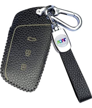 Soft Handmade Lychee Pattern Leather Key Cover Compatible with New MG Hector and Hector Plus Smart Key