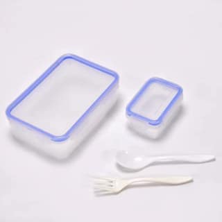 UNMEE Plastic Lunch Box 4 Side Lock With Small Square Container Set of 1 Container Ideal for Office|School | College|Picnic|Boys| Girls| Men| Leak Proof|Multipurpose| Gifting|Special Occasion