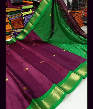 FAB SILK Cotton Silk Woven Saree With Unstitched Blouse Piece ( Maroon )