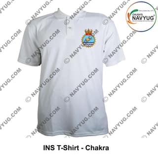 ArmyNavyAir INS Chakra T-Shirt (XL) | Premium Embroidered Navy Logo | Casual Defence Wear