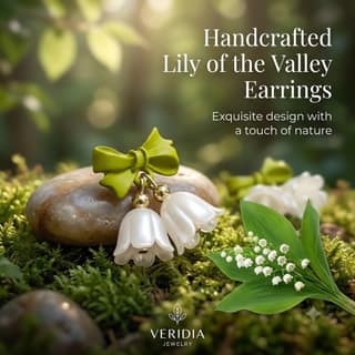 Nature Inspired Cute Tulip Flower Drop Earrings for Women & Girls | Green Bow Dangle Earrings | Lightweight Floral Earrings | Trendy Fashion Jewellery for Daily Wear, Party, Birthday & Gift Pair of 1