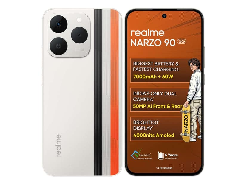 Realme Narzo 90 5G Smartphone, 6GB RAM, 128GB Storage - Victory Gold