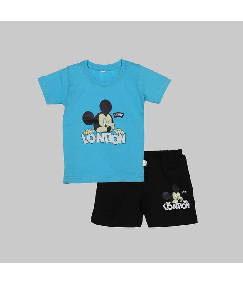 CATCUB Pack of 1 Baby Boys Cotton Blend T-Shirt & Shorts ( Orange )