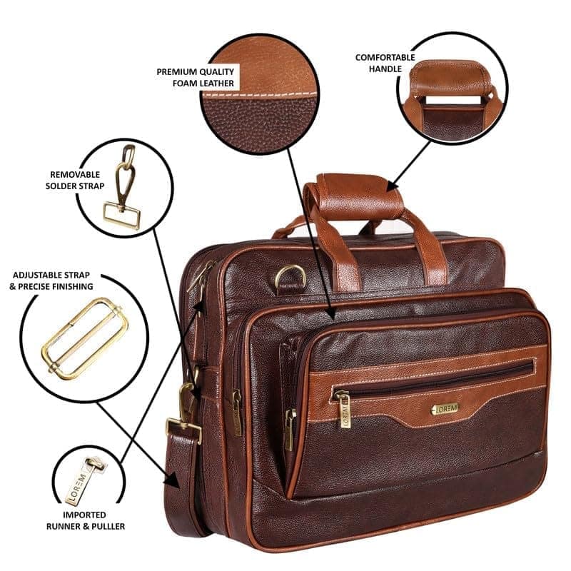 LOREM 28L Messenger Bag For Men - Faux Leather view 4