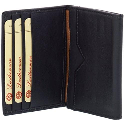 Leatherman Genuine Leather Black Color Delux Visiting Card Holder 5 Slot of Cards view 4