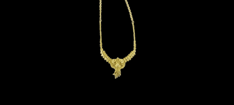 Delicate Gold Necklace with Floral Pendant view 4