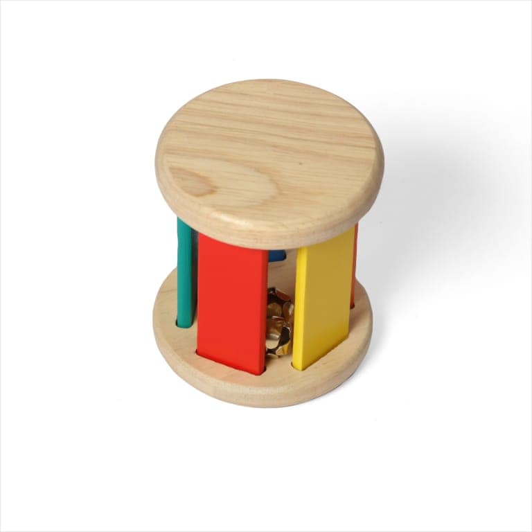 Wooden Colorful Roller Rattle – Montessori-Inspired Toy for Babies (0-1 Year) | D’bebé view 2
