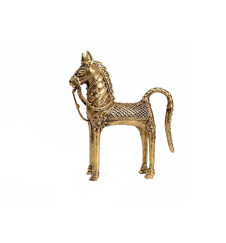 Handcrafted Brass Tribal Horse Showpiece view 2