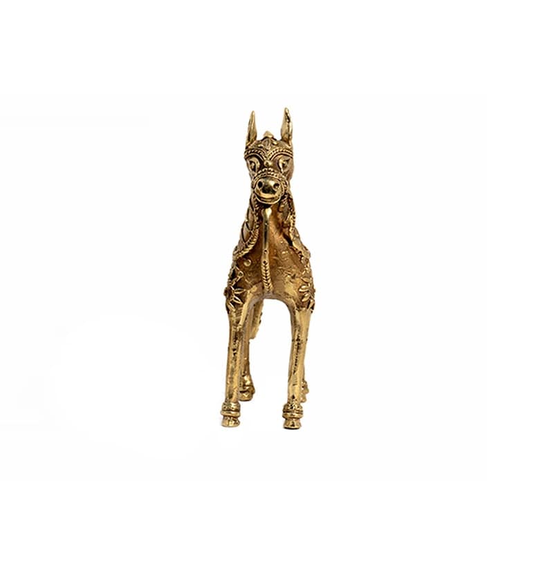 Handcrafted Brass Tribal Horse Showpiece view 4