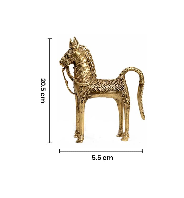 Handcrafted Brass Tribal Horse Showpiece view 7