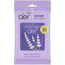 Godrej Aer Power Pocket - Long Lasting Bathroom Fragrance, Lavender Bloom, 10 G